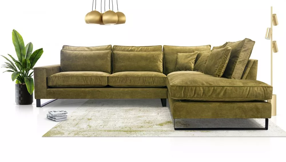 Dīvāns Corblack Standard · Olīvu · 224 × 314 × 90 cm