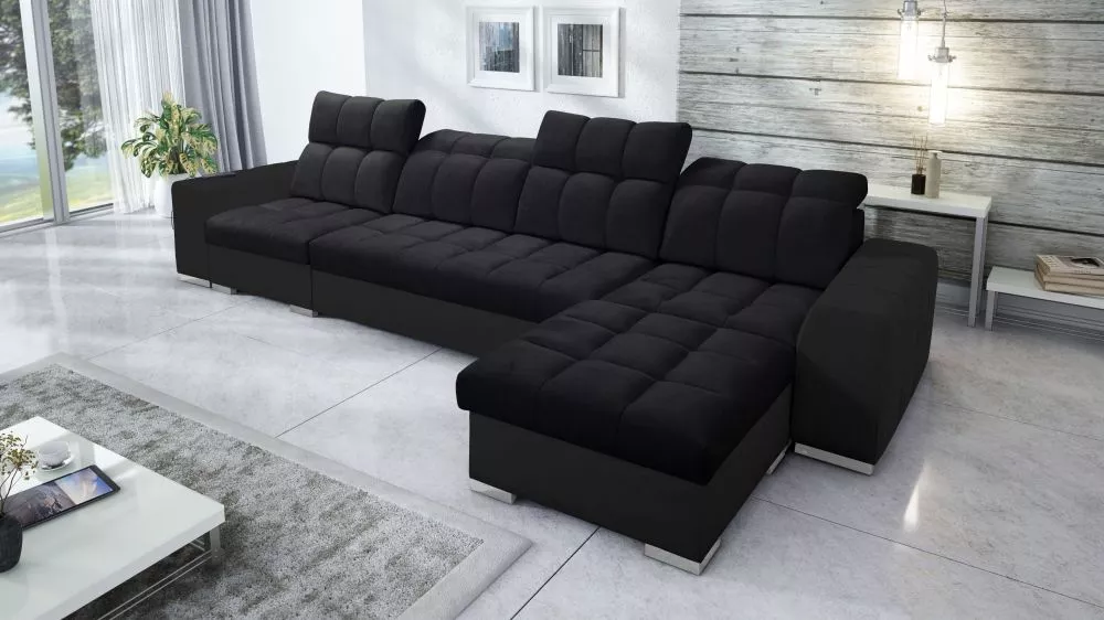Dīvāns Pagano 12 Premium Standard · Melna · 179 × 366 × 83 cm