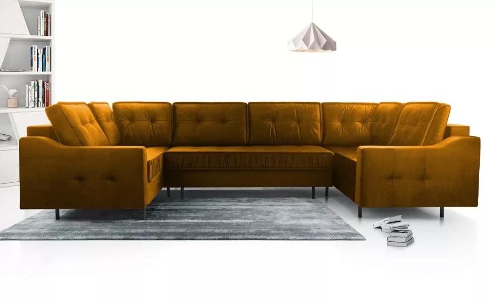 Dīvāns Akita U Standard · Dzeltens · 185 × 365 × 105 cm