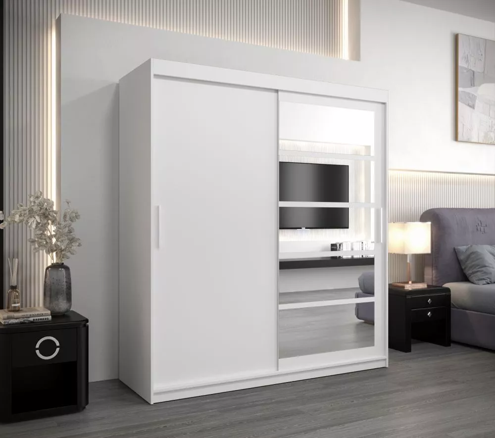 Skapis Roma 1 · Balts · 180 × 62 × 200 cm