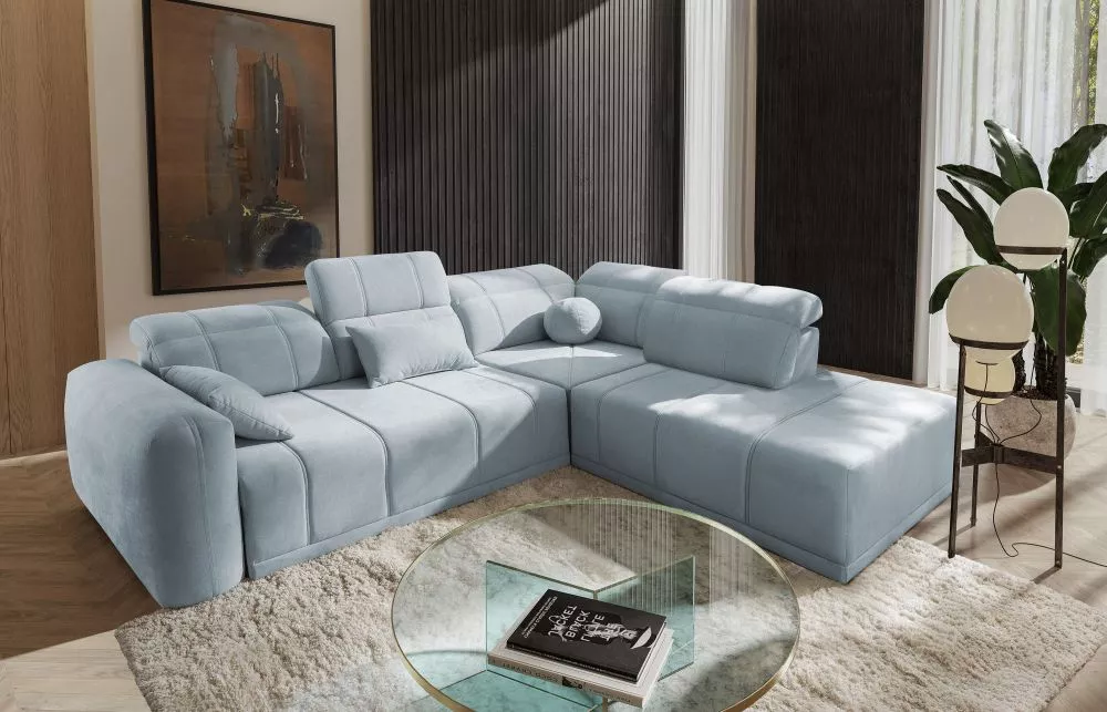 Dīvāns Ravello 7 Standard · Gaiši zils · 228 × 287 × 82 cm