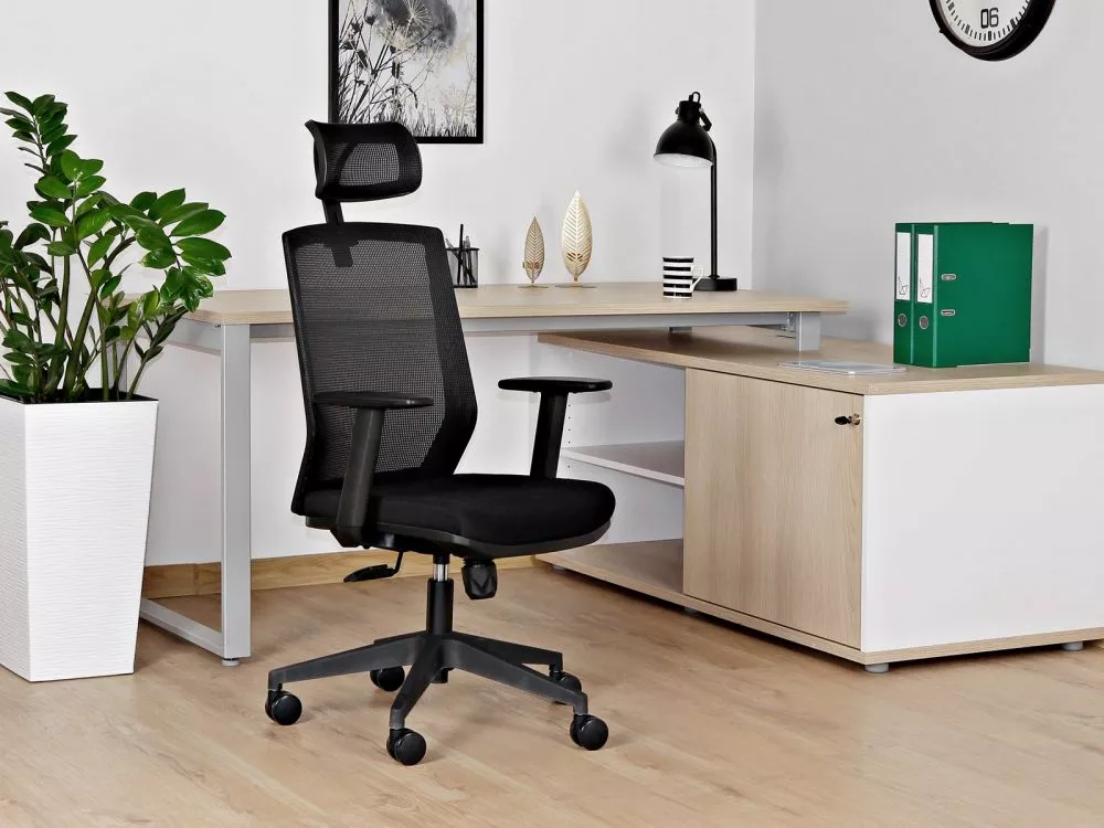 Datorkrēsls Esta Sēdvietas platums: 45 cm, · Melns · 62 × 65 × 110 cm