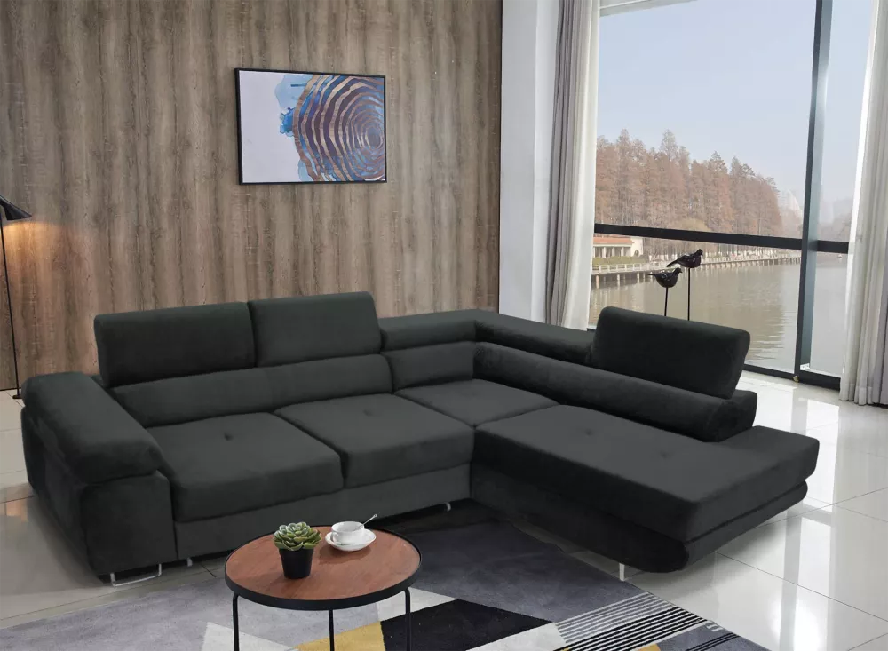 Dīvāns Anton L Premium Standard · Grafīts · 200 × 273 × 73 cm