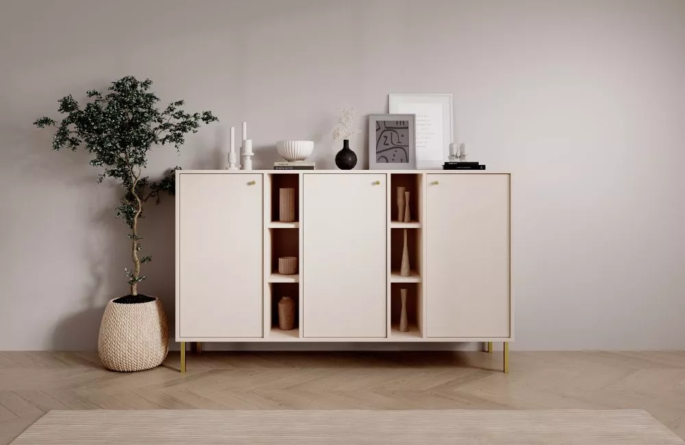 Kumode Tili K3D6P · Bēšs · 157.7 × 40.8 × 95 cm
