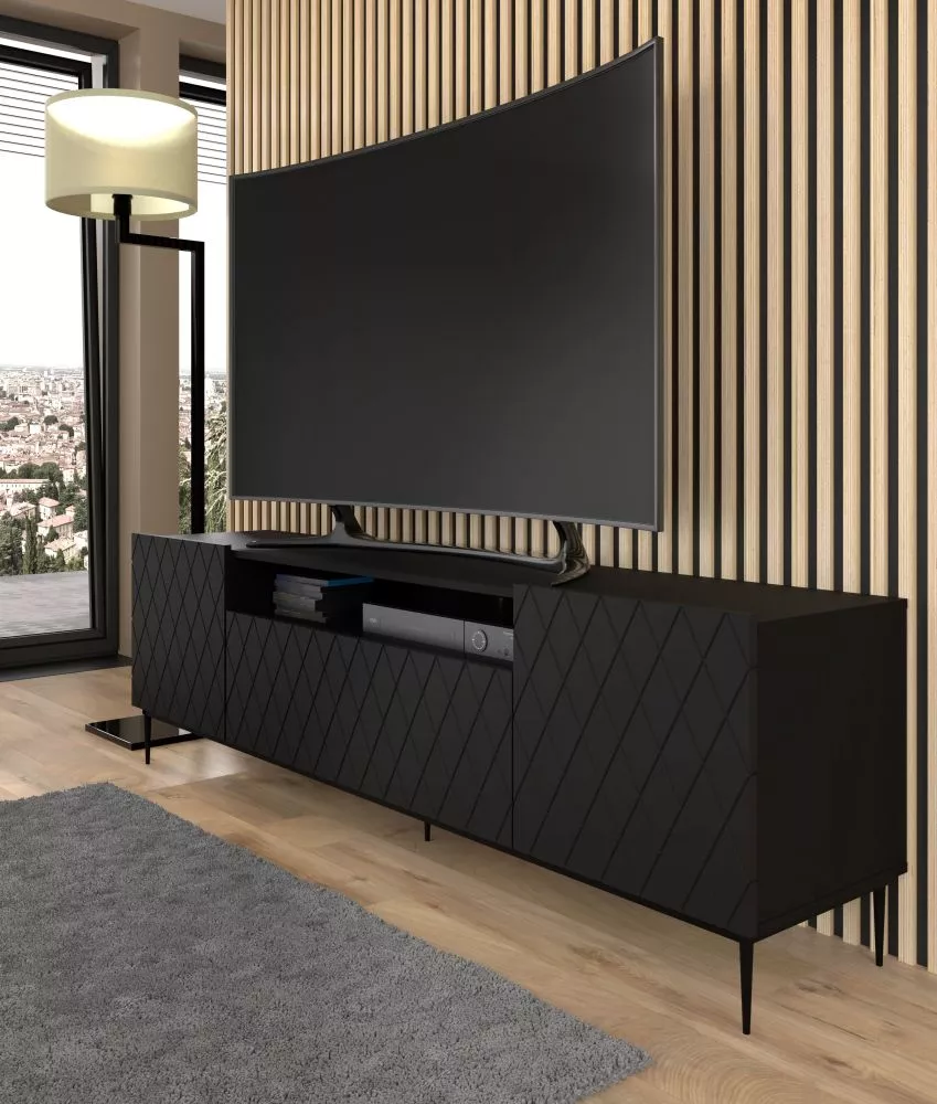 TV tumba Diuna Black 04 · 192.6 × 40 × 60.2 cm