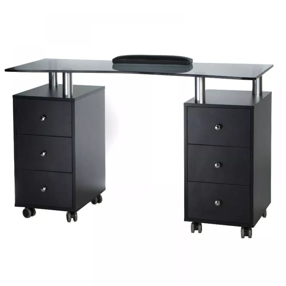 Kosmētikas galds BD-3425-1 · Melns · 121 × 75 × 48 cm