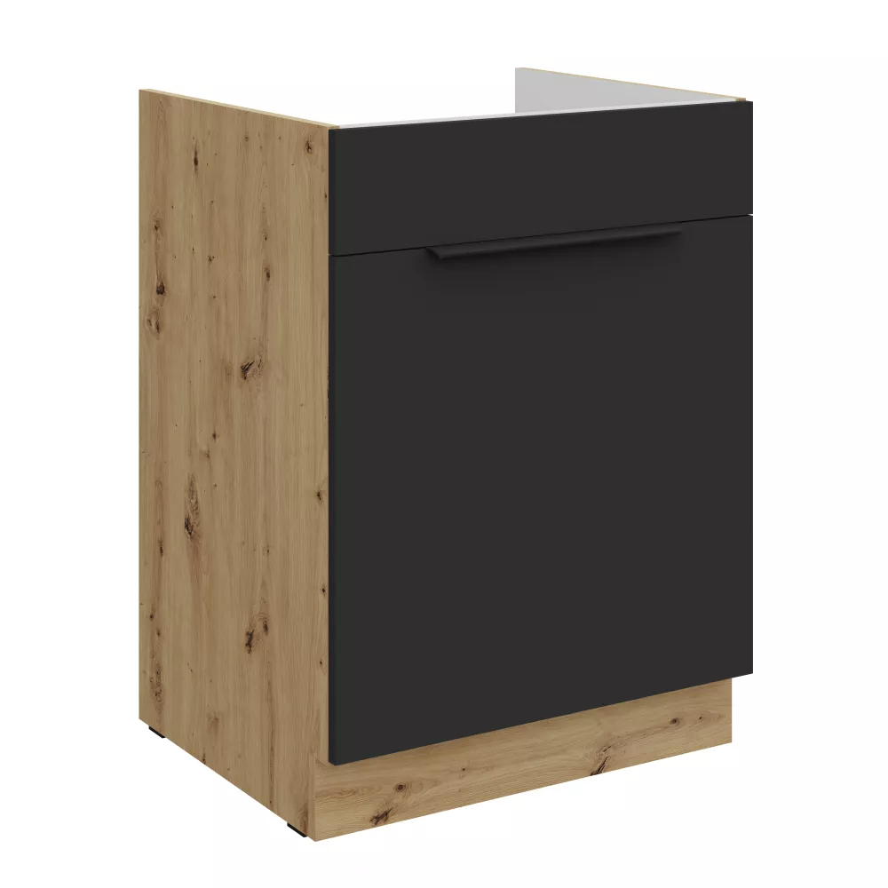 Virtuves skapis Aria Black 60 ZL 1S BB