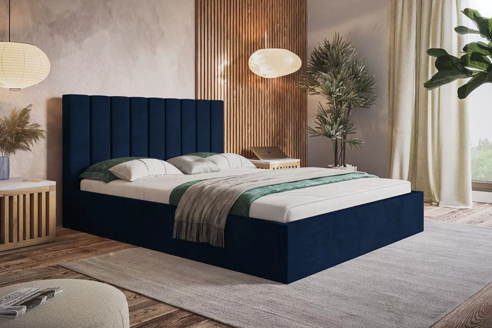 Gulta Slim 9 standard ar stelāžu Guļamvietas platums: 120 cm, Guļamvietas garums: 200 cm, stelāžas tips: koka, · Zila · 