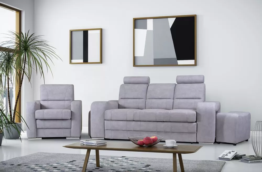 Komplekts Wenus 3S+1S Standard · Pelēks · 93 × 205 × 95 cm