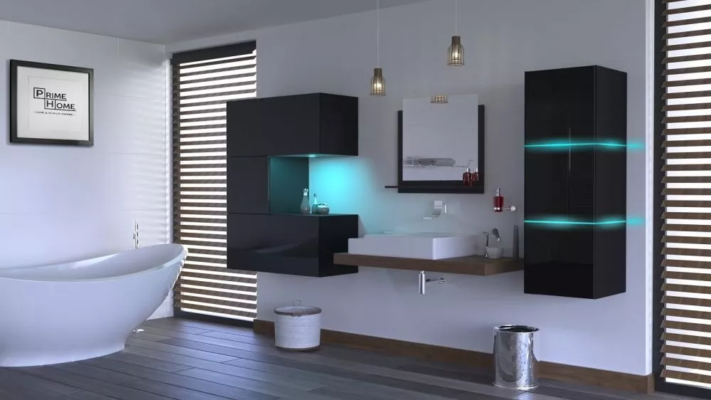 Vannas istabas komplekts Alius 51 ar LED · Balts · 114 × 35 cm