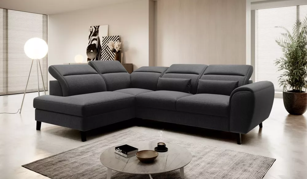 Dīvāns Noble Standard · Melns · 201 × 255 × 83 cm