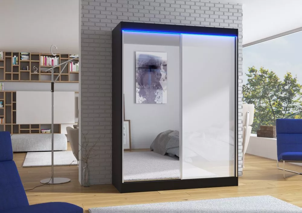 Skapis Moreno Lacobel ar LED · 150 × 58 × 200 cm