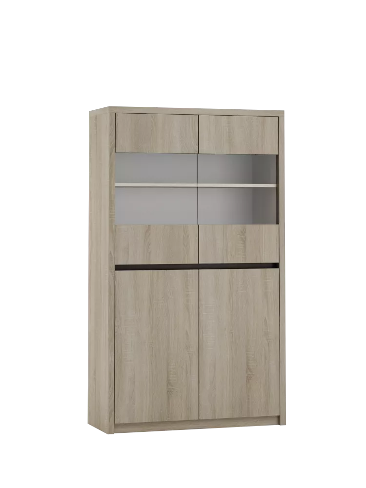 Grāmatu skapis Kate KT-W1 Korpusa krāsa: ozols sonoma, Elementu krāsa: šokolādes sonoma, · 95 × 38 × 163 cm