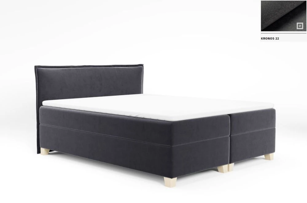 Gulta Frendzel Boxspring Standard Guļamvietas platums: 140 cm, Guļamvietas garums: 200 cm, · Pelēks · 143 × 206 × 103 cm