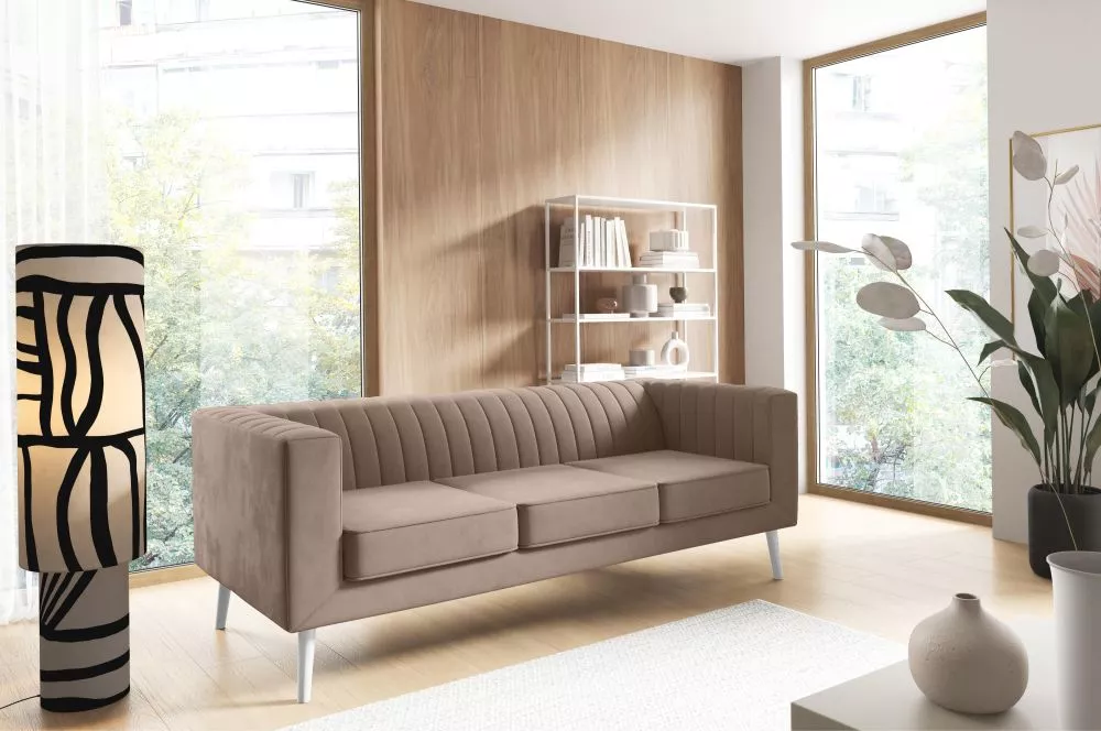 Dīvāns Hudson 3 Sofa standard · Bēšs · 84 × 201 × 74 cm