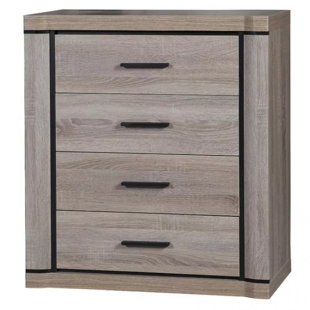 Kumode Dallas D4 · Trifeļu ozols · 80.5 × 43.5 × 91 cm