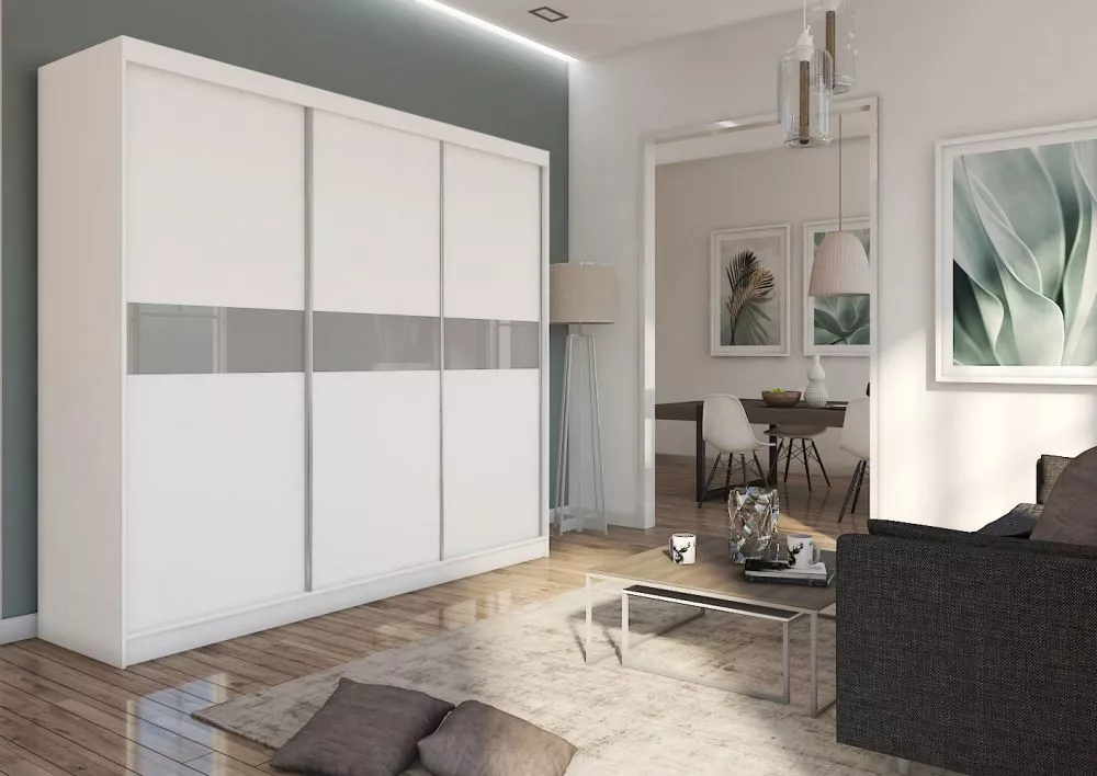 Skapis Tanna ar LED · Balts · 240 × 61 × 216 cm