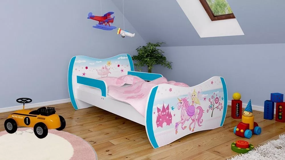 Bērnu gulta Dream L01 140x70 DM02 ar stelāžu Guļamvietas platums: 70 cm, Guļamvietas garums: 140 cm, · 94 × 144 × 71 cm