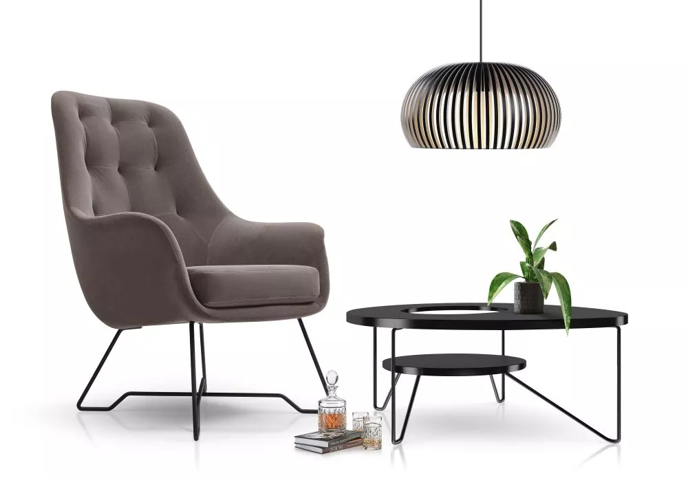 Mīksts krēsls Ezo Standard Sēdvietas dziļums: 52 cm, · Tumši pelēks · 72.5 × 83 × 101.5 cm