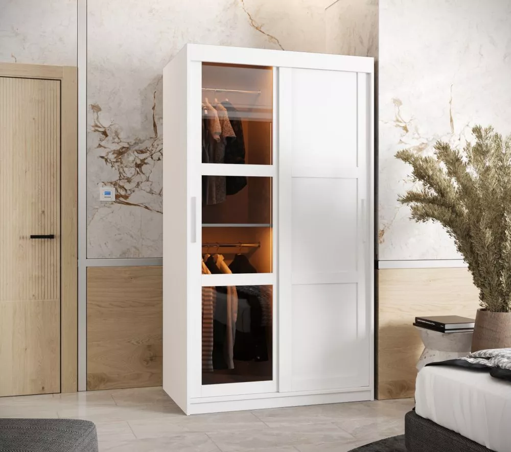 Skapis Dome 3 ar LED · Balts · 100 × 62 × 200 cm