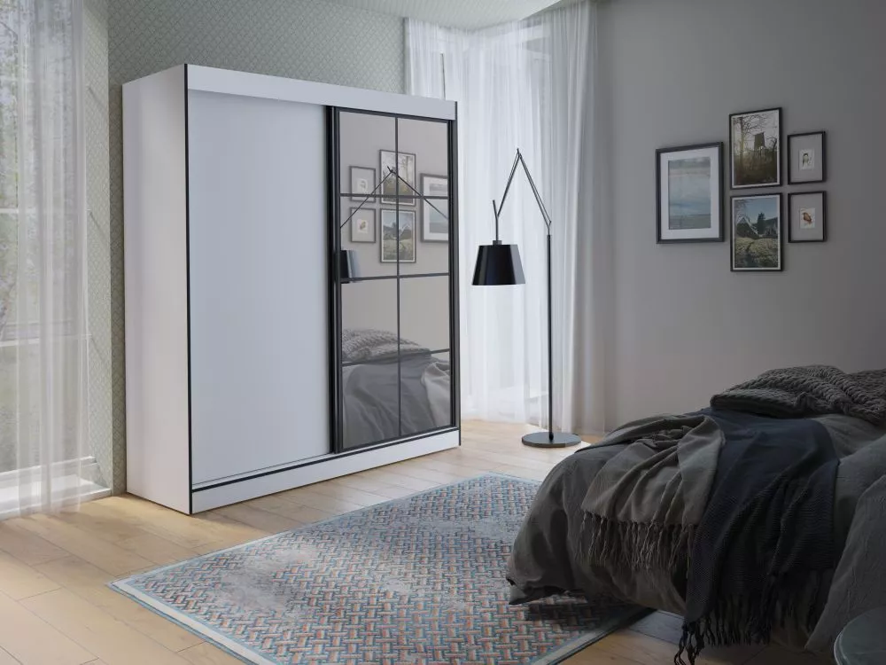 Skapis Oslo Modern 2 · Balts · 180 × 65 × 216 cm
