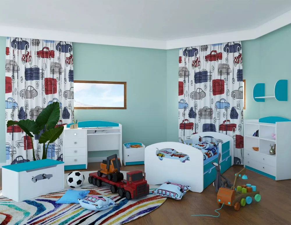 Bērnu gulta Happy Design Auto L08 190x90 ar stelāžu Guļamvietas platums: 90 cm, Guļamvietas garums: 190 cm, · 102 × 194 