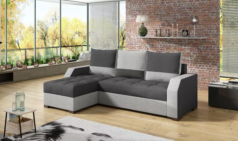 Dīvāns Aris standard · Tumši pelēks + gaiši pelēks · 150 × 250 × 90 cm