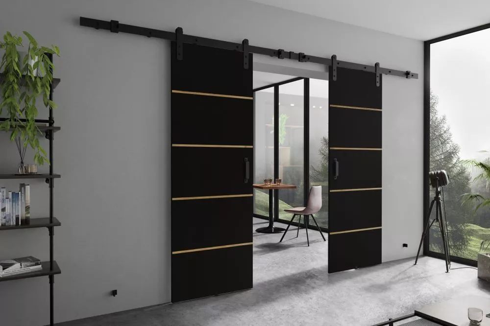 Bīdāmās durvis Lorni Plus Duo · Melns · 192 × 205 cm