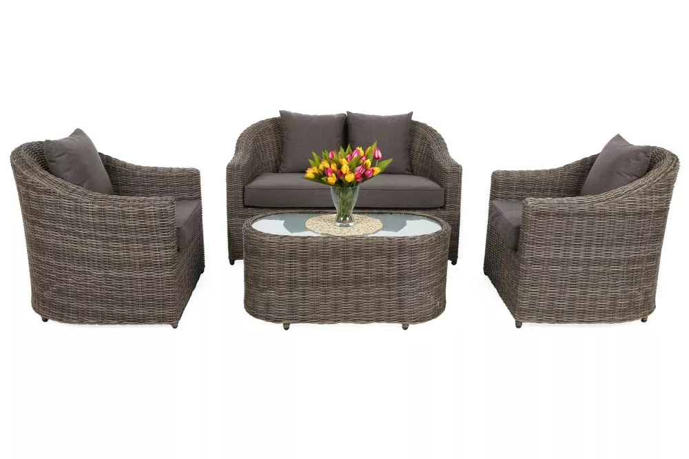 Terases mēbeles Modena Silk Grey Materiāls: alumīnijs + tehnorotangs, · Bēši pelēks