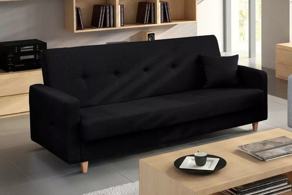 Dīvāns Tango 3S Comfort Standard · Melns · 90 × 215 × 95 cm