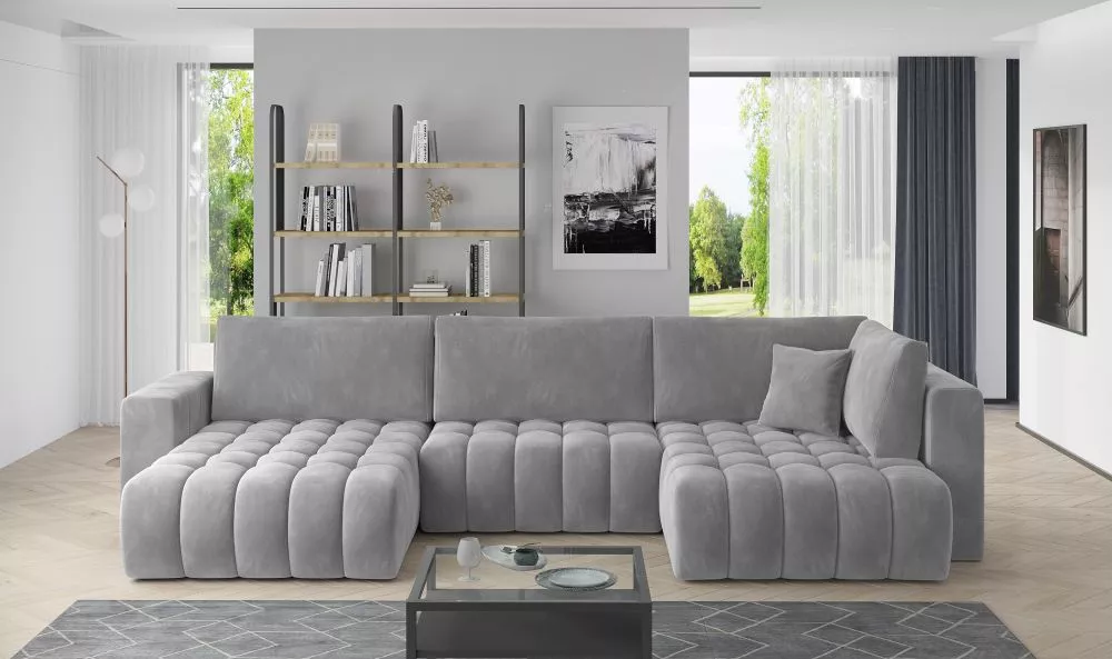 Dīvāns Bonito standard · Gaiši pelēks · 170 × 350 × 85 cm