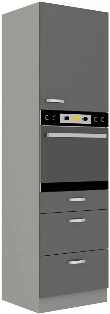 Virtuves skapis Grey 60 DPS-210 3S 1F · Pelēks