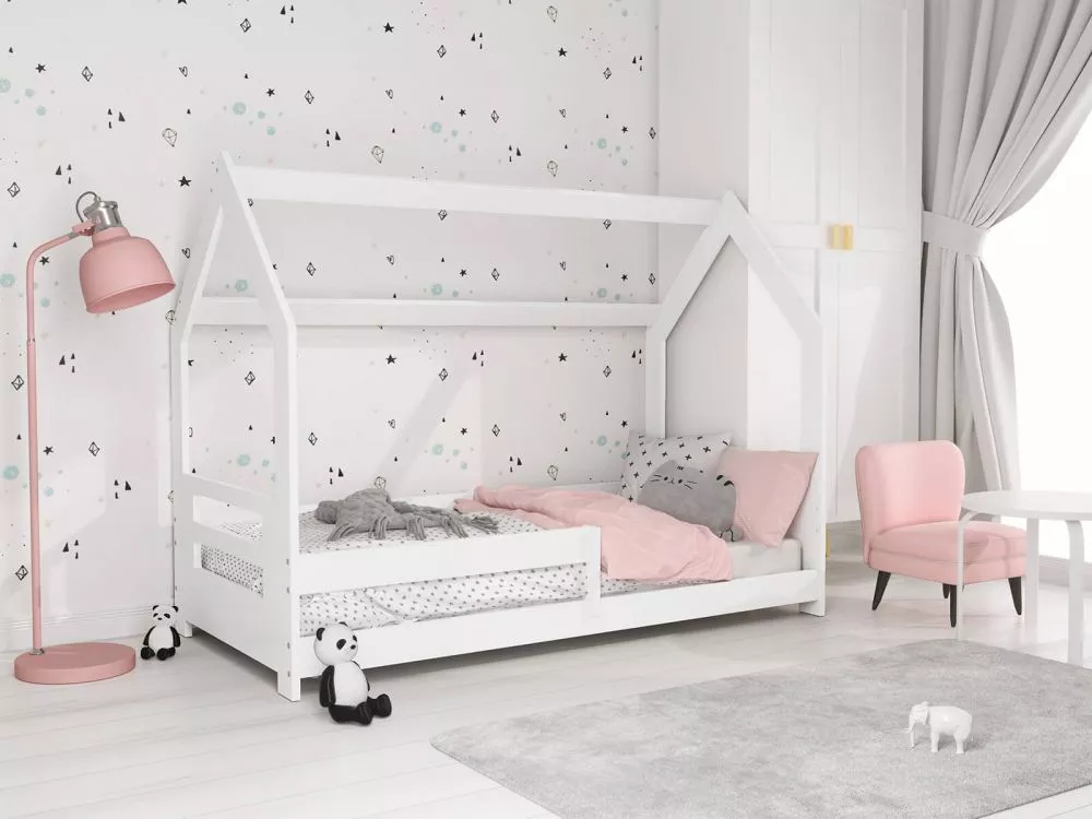 Bērnu gulta Domek D5-B ar stelāžu Guļamvietas platums: 80 cm, Guļamvietas garums: 160 cm, · 87 × 164 × 124 cm