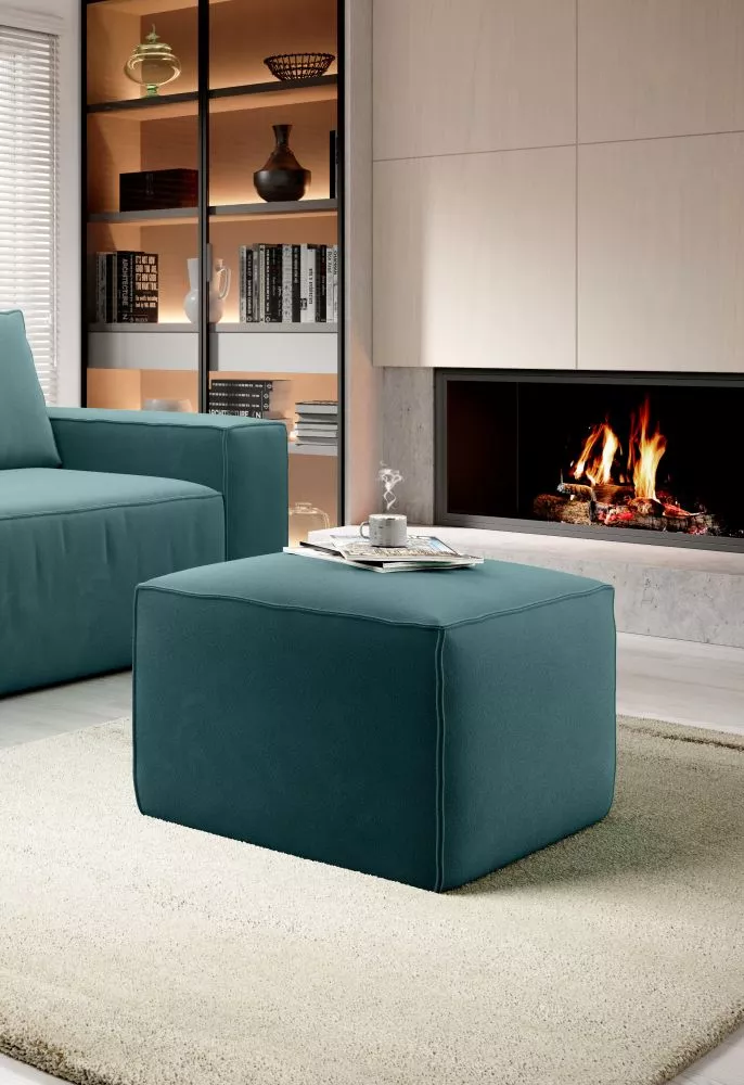 Pufs Silla P Premium Standard Auduma numurs: Velvetmat 38, · Tirkīzs · 88 × 45 × 68 cm