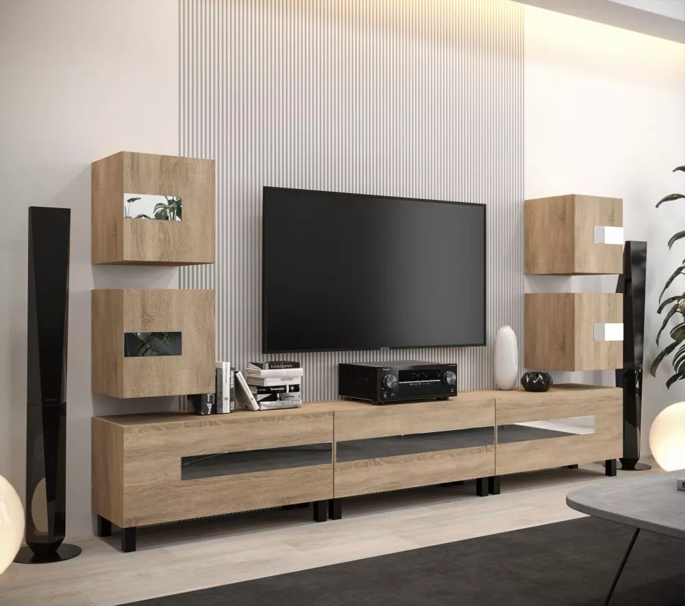 Sekcija New Concept C92 · Sonoma · 273 × 35 × 147 cm