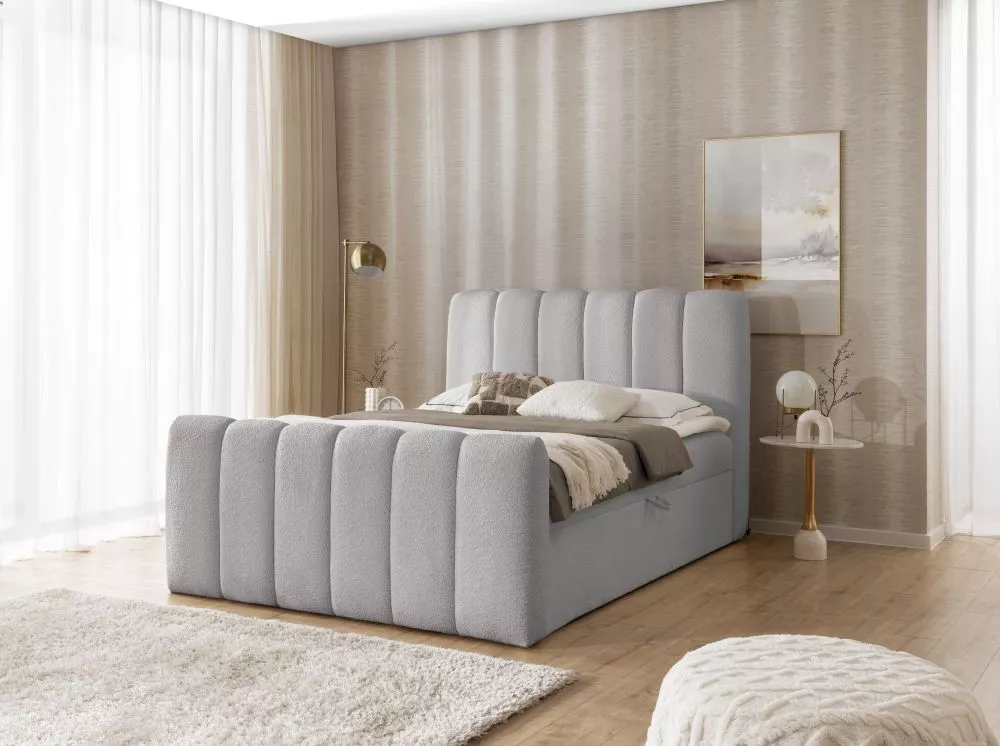 Gulta Chloe Boxspring Standard Guļamvietas platums: 160 cm, Guļamvietas garums: 200 cm, · Pelēks · 168 × 228 × 125 cm