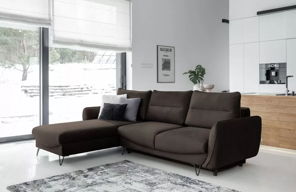 Dīvāns Silva Corner Premium Standard · Tumši brūns · 201 × 276 × 100 cm