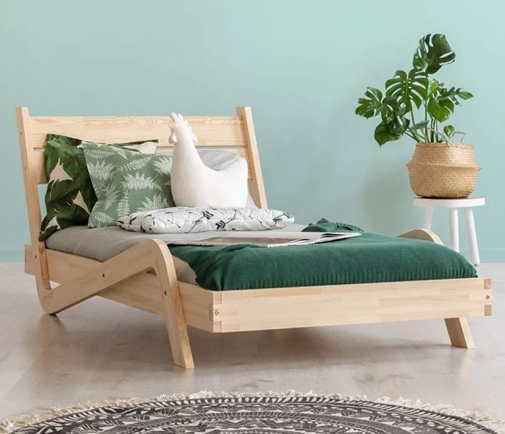 Gulta Zigzag ar stelāžu Guļamvietas platums: 90 cm, Guļamvietas garums: 180 cm, · Priede · 101.2 × 185.6 × 80 cm