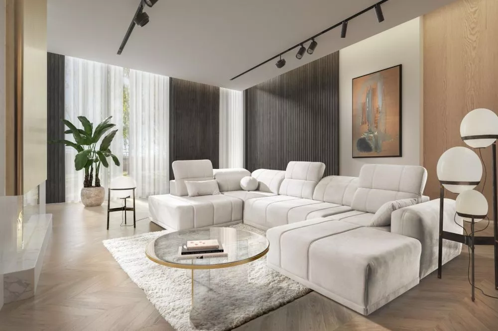 Dīvāns Ravello 6 Standard · Gaišais krēms · 228 × 360 × 82 cm