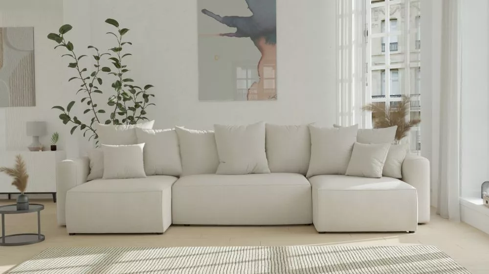 Dīvāns Denver U Comfort Standard · Bēši brūns · 142 × 312 × 73 cm