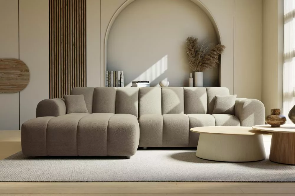 Dīvāns Ray Mini Standard · Gaiši brūns · 160 × 268 × 72 cm