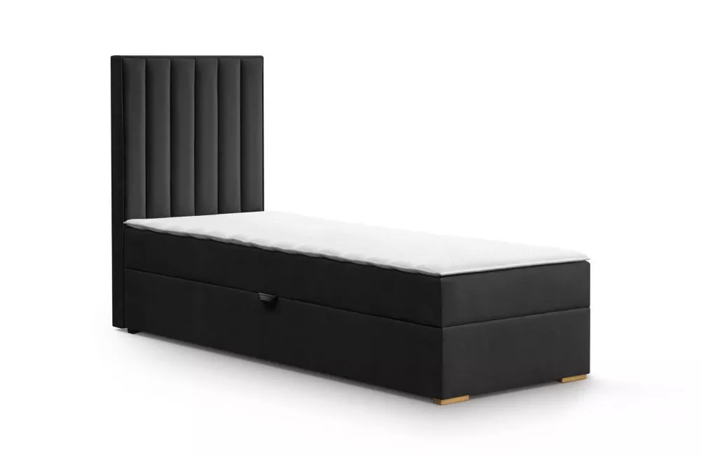 Gulta Malaga 90x200 Standard Guļamvietas platums: 90 cm, Guļamvietas garums: 200 cm, · Melns · 90 × 210 × 140 cm