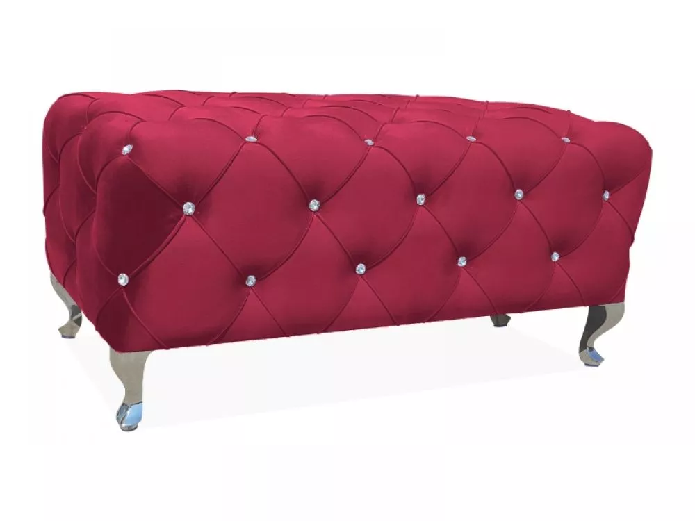 Pufs Hestia L Velvet Auduma numurs: Bluvel 59, · Sarkans · 100 × 46 × 50 cm