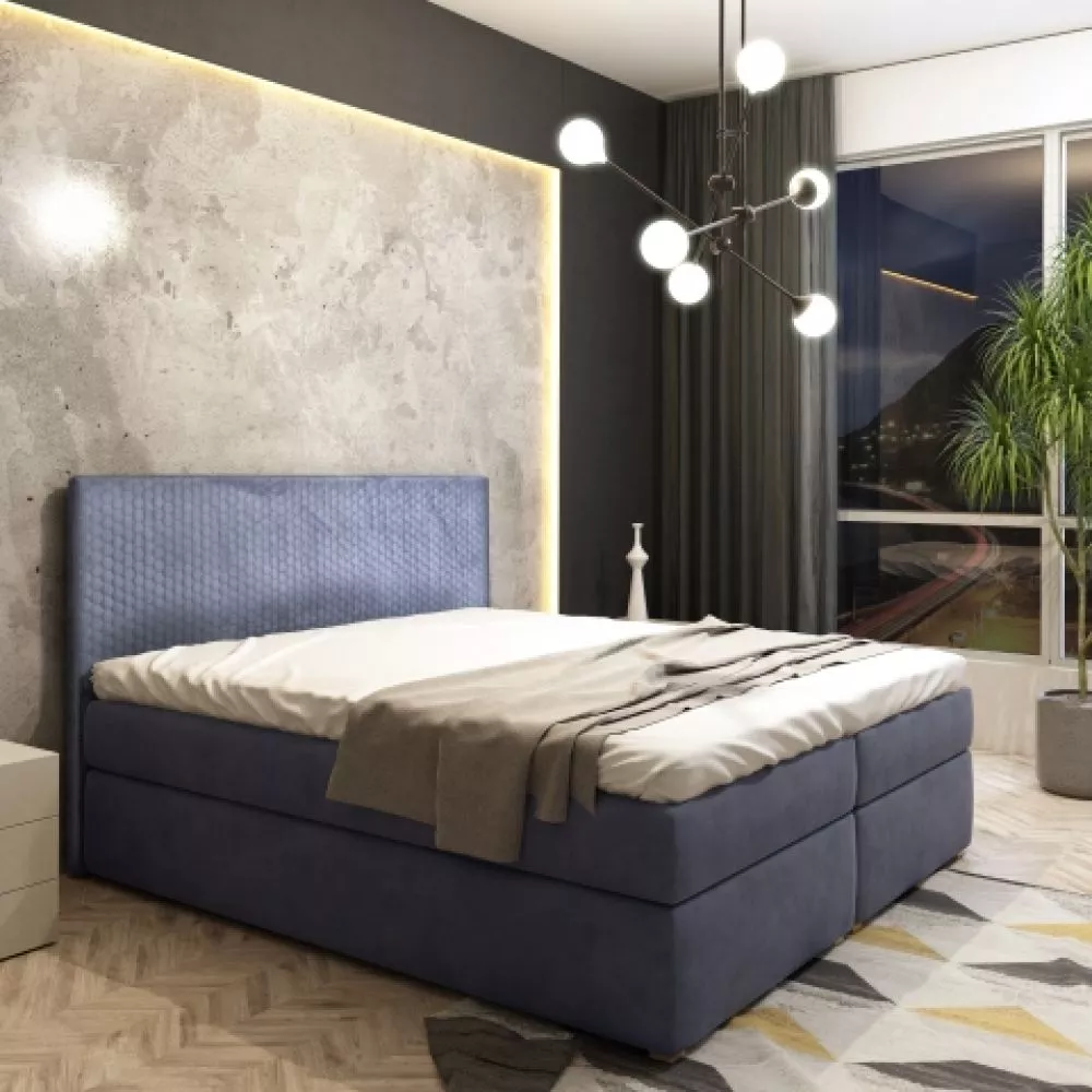 Gulta Lisa Boxspring Standard Guļamvietas platums: 140 cm, Guļamvietas garums: 200 cm, · Tumši pelēks · 145 × 210 × 104 