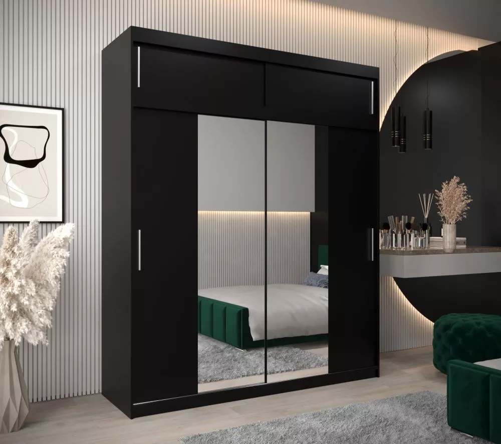 Skapis Tokyo 1 Plus · Melns · 200 × 62 × 240 cm