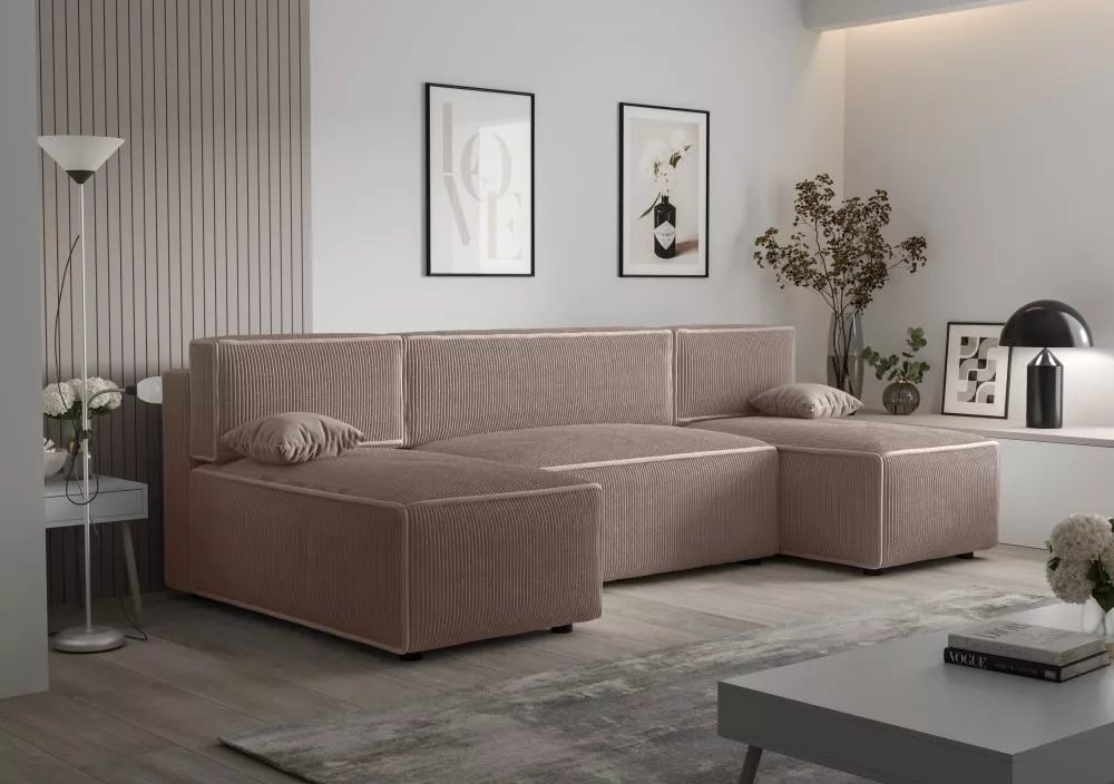 Dīvāns Mira U Standard · Kapučino · 140 × 271 × 90 cm