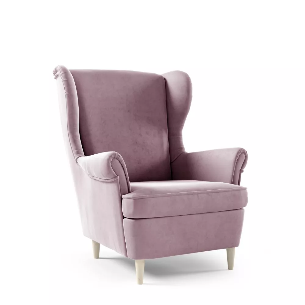 Mīksts krēsls Maya Uszak typ 194 Standard Sēdvietas dziļums: 55 cm, · Rozā · 85 × 90 × 103 cm