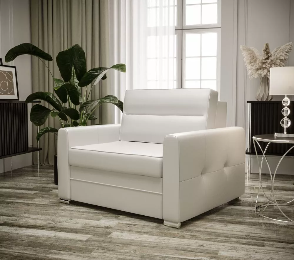 Mīksts krēsls Arte 1S Standard Sēdvietas dziļums: 55 cm, · Balts · 105 × 100 × 82 cm