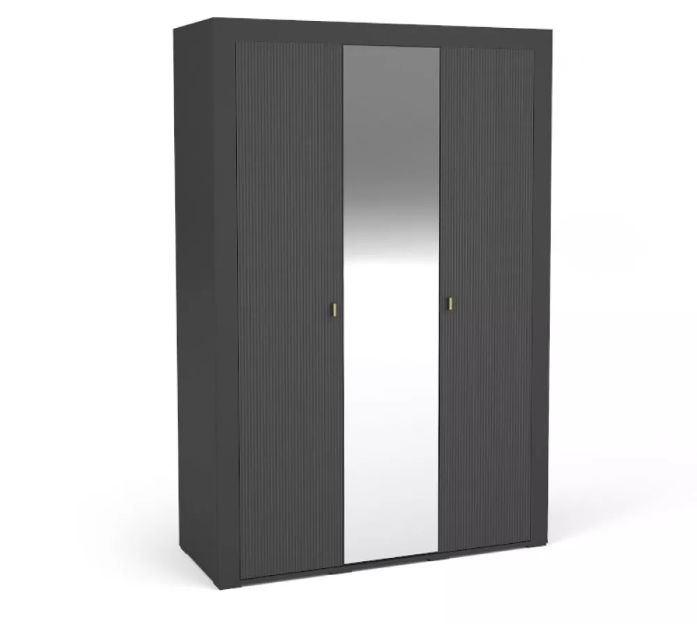 Skapis Mossa MO2 · Melns · 137.3 × 56 × 206 cm