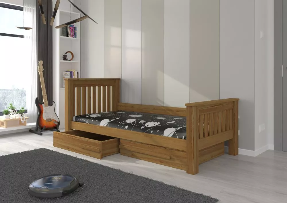 Bērnu gulta Carmen 80x180 ar stelāžu Guļamvietas platums: 80 cm, Guļamvietas garums: 180 cm, · 94 × 197 × 97 cm